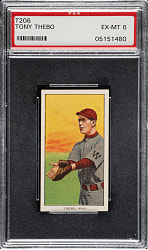 1909-1911 T206 White Border Tony Thebo Southern Leaguer PSA EX-MT 6 - Old Mill Back