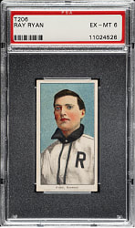 1909-1911 T206 White Border Ray Ryan Southern Leaguer PSA EX-MT 6 - Old Mill Back