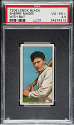 1909-1911 T206 White Border Sherry Magee with Bat PSA VG-EX+ 4.5 - Black Lenox Back - The ONLY PSA-Graded Example!