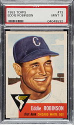 1953 Topps #73 Eddie Robinson PSA MINT 9 - Highest Graded!
