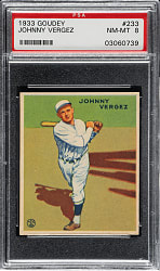 1933 R319 Goudey #233 Johnny Vergez PSA NM-MT 8