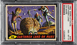 1962 Topps "Mars Attacks" #48 "Earthmen Land on Mars" PSA NM-MT 8