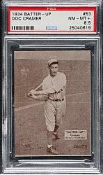 1934-1936 R318 Batter-Up #53 Doc Cramer PSA NM-MT+ 8.5 - 1 of 1 - Highest Graded!