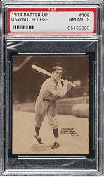 1934-1936 R318 Batter-Up #105 Oswald Bluege PSA NM-MT 8 - Highest Graded!