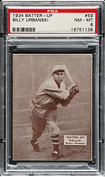 1934-1936 R318 Batter-Up #59 Billy Urbanski PSA NM-MT 8 - Highest Graded!