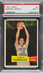 1957-1958 Topps Basketball #2 George Yardley Rookie PSA NM 7