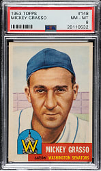 1953 Topps #148 Mickey Grasso PSA NM-MT 8
