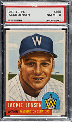 1953 Topps #265 Jackie Jensen PSA NM-MT 8