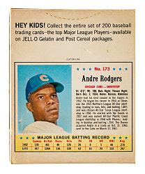 1963 Jell-O Original Unopened Box with #173 Andre Rodgers