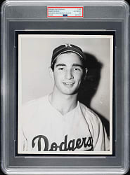 1954 Sandy Koufax Original Rookie Photograph PSA/DNA Type I - First Appearance in a Brooklyn Dodgers Uniform and Same Shoot as 1955 Topps Rookie!