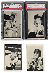 1953 Bowman Black & White Near-Complete Set (63/64) Including 16 PSA-Graded Cards