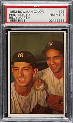1953 Bowman Color #93 Phil Rizzuto and Billy Martin PSA NM-MT 8