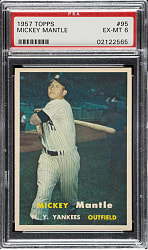 1957 Topps #95 Mickey Mantle PSA EX-MT 6
