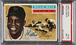 1956 Topps #130 Willie Mays Gray Back PSA NM 7