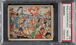 1938 R69 Gum, Inc. "Horrors of War" #26 Shells Splinter Deck of Tender with U.S. Refugees PSA NM-MT 8