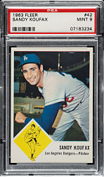 1963 Fleer #42 Sandy Koufax PSA MINT 9