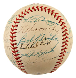 1952 American League All-Star Team-Signed Baseball with Satchel Paige and Mickey Mantle - JSA