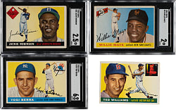1955 Topps Near-Complete Set (189/206) Including Aaron, Mays, and J. Robinson
