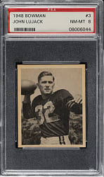 1948 Bowman Football #3 Johnny Lujack Rookie PSA NM-MT 8