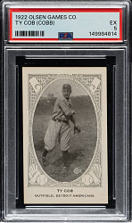 Newly Discovered 1922 Olsen Games Co. Ty Cobb PSA EX 5 - 1 of 1 - Highest Graded!