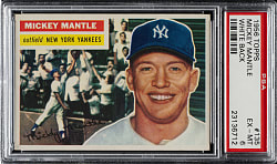 1956 Topps #135 Mickey Mantle White Back PSA EX-MT 6