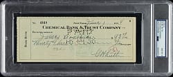 1938 Babe Ruth Signed Check PSA/DNA NM-MT 8 Plus Full JSA LOA
