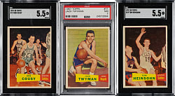 1957-1958 Topps Basketball Near-Complete Set (79/80) Including #17 Bob Cousy Rookie SGC EX+ 5.5