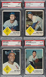 1963 Fleer Complete Set (67) with Checklist Including 31 PSA-Graded Cards