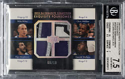 2003-2004 Upper Deck Exquisite Collection Foursome Basketball #BWSW Bibby/Chris Webber/Stojakovic/Wallace #8/10 BGS NM+ 7.5
