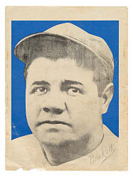 1949 Leaf Premiums Babe Ruth Blue Background and No Text