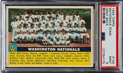 1956 Topps #146 Washington Nationals Team Gray Back PSA MINT 9 - Highest Graded!