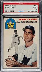 1954 Topps #97 Jerry Lane PSA MINT 9