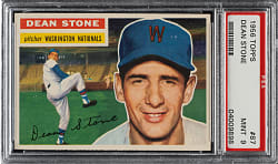 1956 Topps #87 Dean Stone White Back PSA MINT 9