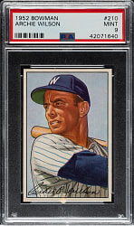 1952 Bowman #210 Archie Wilson PSA MINT 9
