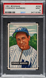1951 Bowman #206 Connie Marrero PSA MINT 9