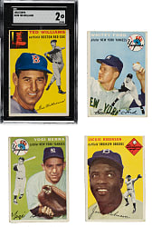 1954 Topps Partial Set (131/250) Including Jackie Robinson and Both Ted Williams