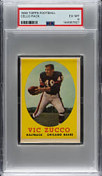 1958 Topps Football Unopened Cello Pack PSA EX-MT 6 - Yale Lary on Back