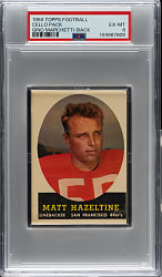 1958 Topps Football Unopened Cello Pack PSA EX-MT 6 - Gino Marchetti on Back