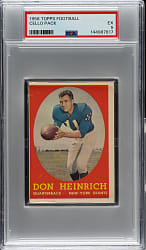 1958 Topps Football Unopened Cello Pack PSA EX 5