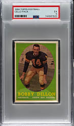 1958 Topps Football Unopened Cello Pack PSA EX 5 - Bobby Dillon on Top