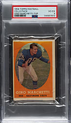 1958 Topps Football Unopened Cello Pack PSA VG-EX 4 - Gino Marchetti on Top