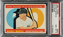 1960 Topps #563 Mickey Mantle All-Star PSA NM-MT 8
