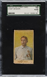 1910 W-UNC Strip Card Chief Bender SGC POOR 10