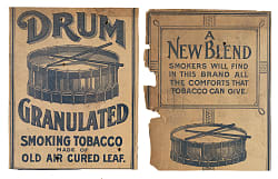 Circa 1910s Drum Cigarettes Advertisement Pair