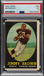 1958 Topps Football #62 Jim Brown Rookie PSA VG 3