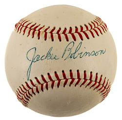Jackie Robinson Signed Baseball - Displays as a Single - PSA/DNA
