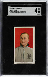 1909-1911 T206 White Border Ty Cobb Portrait Red Background SGC VG/EX 4