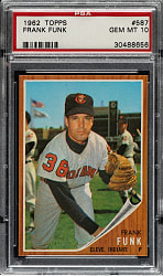 1962 Topps #587 Frank Funk PSA GEM MINT 10 - 1 of 1 - Highest Graded!