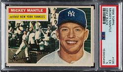 1956 Topps #135 Mickey Mantle Gray Back PSA EX 5