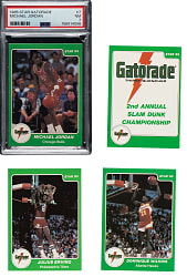 1985 Star Company Basketball "Gatorade Slam Dunk" Complete Set (9) Including #7 Michael Jordan PSA NM 7